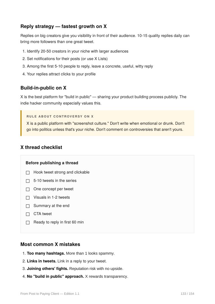 Ch. 45 · X / Twitter playbook